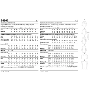 Misses' Jacket, Skirt and Pants, Butterick Sewing Pattern 6965Y5