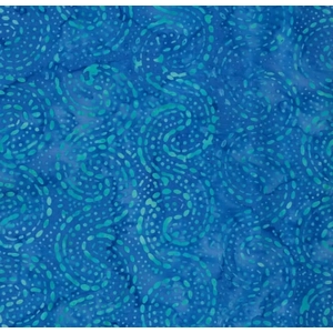 BLUE by Batik Australia #1143, Batik Cotton Fabric 110cm Wide