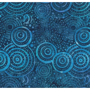 BLUE by Batik Australia #1158, Batik Cotton Fabric 110cm Wide