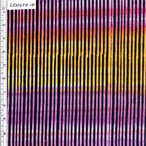 Batik Australia BA1299 Stripes Multi/Black 110cm Wide Cotton Fabric