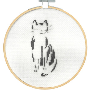 DMC PENSIVE CAT Counted Cross Stitch Kit 12.5cm, 16ct Aida, BK1881