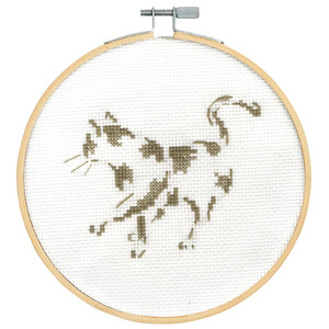 DMC HUNTING CAT Counted Cross Stitch Kit 12.5cm, 16ct Aida, BK1882