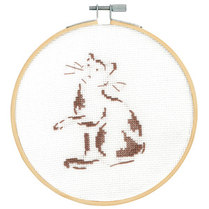 DMC PLAYFUL CAT Counted Cross Stitch Kit 12.5cm, 16ct Aida, BK1883