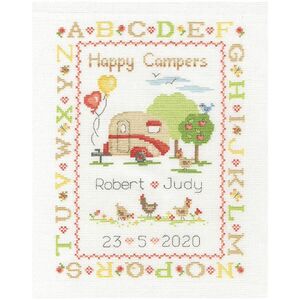DMC HAPPY CAMPERS Counted Cross Stitch Kit 21 x 28cm, BK1923