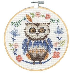 DMC FOLK OWL Counted Cross Stitch Kit 18cm Diameter, BK1925