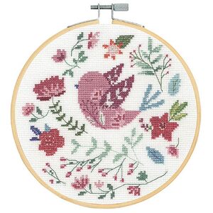 DMC FOLK BIRD Counted Cross Stitch Kit 18cm Diameter, BK1928
