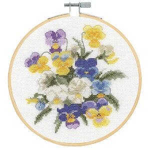 DMC VIOLETS Counted Cross Stitch Kit 18cm Diameter, BK1937