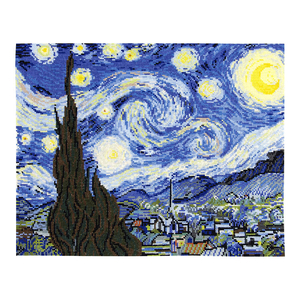 THE STARRY NIGHT Counted Cross Stitch Kit BK1995, 48cm x 42cm, DMC Masters Collection