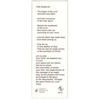 The Angelus Laminated Prayer Card Bookmark, 47 x 130mm Holy Card