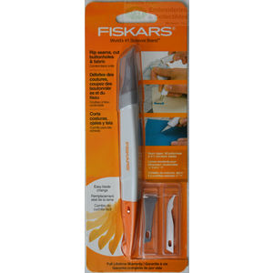 Fiskars Comfort Fabric Knife With 3 Blades, Rip Seams, Cut Buttonholes And Fabric