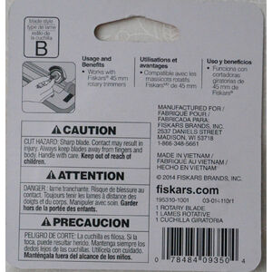 Fiskars 195310 45mm Rotary Blade For Fiskars 45mm Rotary Cutters