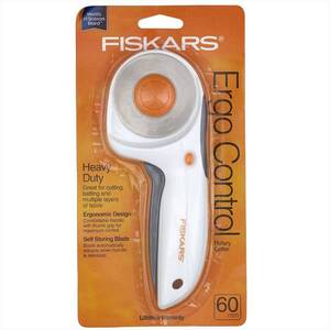 Fiskars Ergo Control 60mm Rotary Cutter, Ergonomic All Purpose Rotary Cutter