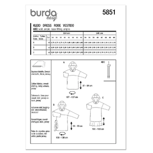 Misses' Dress, Burda Style Sewing Pattern 5851