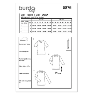 Misses' Top, Burda Style Sewing Pattern 5876