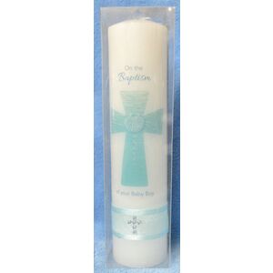 Candle, On The Baptism Of Your Baby Boy, 50mm Diameter 200mm High