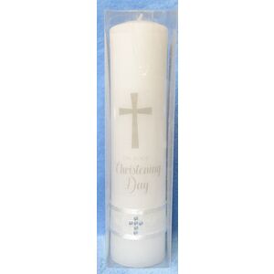 Christening Day Candle, Adult, On Your Christening Day, 50mm Diameter 200mm High