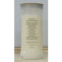 OUR LADY OF LOURDES Devotional Candle, 70 Hour Burn Time, 60 x 140mm