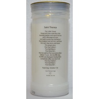 SAINT TERESA Devotional Candle, 70 Hour Burn Time, 60 x 140mm, Prayer Guide