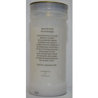 SAINT MICHAEL Devotional Candle, 70 Hour Burn Time, 60 x 140mm, includes Prayer