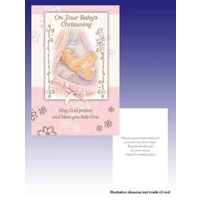 Christening Card GIRL, On Your Baby's Christening, 115 x 170mm, Includes Envelope