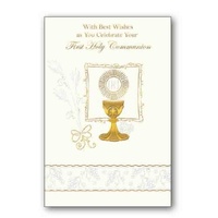 First Communion Day Card, With Best Wishes, 115 x 170mm, Includes Envelope