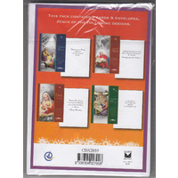Christmas Cards 8 Cards Pack #5, 4 Designs 2 Of Each Card In Pack With Envelopes