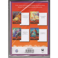 Christmas Cards 8 Cards per Pack #9, 4 Designs 2 Of Each Card In Pack With Envelopes