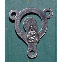Rosary Centre Piece, Sacred Heart Of Mary, Silver Tone 16 x 14mm Overall
