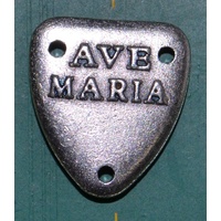 Rosary Centre Piece, Pax, Ave Maria, Silver Tone 16mm x 14mm