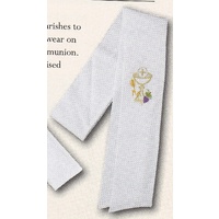 Communion Stole with Gold Metallic Thread Embroidered Chalice, 1550mm Long