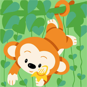 MONKEY Paint by Number by Colourme, 21cm x 21cm