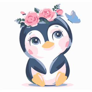 PENGUIN Paint by Number by Colourme, 21cm x 21cm