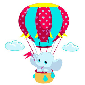 ELEPHANT IN BALLOON Paint by Number by Colourme, 21cm x 21cm