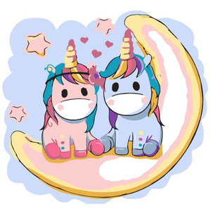 UNICORNS Paint by Number by Colourme, 21cm x 21cm