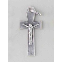 Crucifix, 45mm Silver Tone Metal Cross & Corpus, Crucifix Pendant, Made in Italy