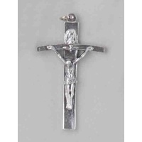 Trinity Crucifix, 55mm Silver Tone Metal Crucifix Pendant, Quality Made In Italy