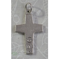 Pope Francis Good Shepherd Cross. Silver Oxide, Silver Tone 30mm Crucifix