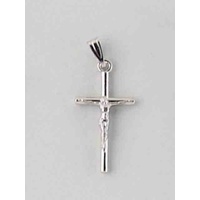 Crucifix, 25mm Metal Cross & Corpus, Silver Tone Pendant, Quality, Made in Italy