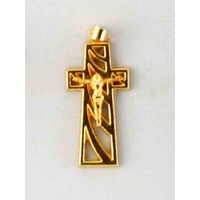 Crucifix 30mm Pendant, Gold Tone, JUBILAEUM AD 2000, Made in Italy