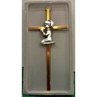 My First Cross, Praying Girl On Metal Cross, Gift Boxed by Malco