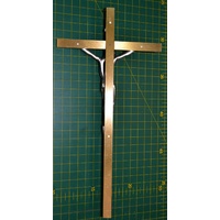 Solid Brass Wall Crucifix, Metal Corpus, Brass Cross, 250 x 125mm, Made In Italy