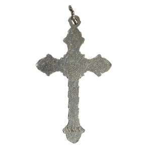 Crucifix, 40mm Silver Tone Metal Crucifix Pendant, Made In Italy Quality