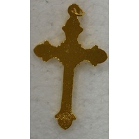 Crucifix, 50mm Metal Cross & Corpus, Gold Tone Pendant, Quality Made in Italy