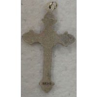 Crucifix, 50mm Metal Cross & Corpus, Silver Tone Pendant, Quality Made in Italy