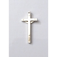 Crucifix, 30mm Metal Cross & Corpus, Silver Tone Pendant, A Quality Item Made in Italy