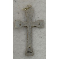 Crucifix, 40mm Silver Tone Metal Crucifix Pendant, A Quality Item Made in Italy