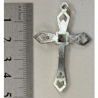 Crucifix, 45mm Silver Tone Metal Pendant, A Quality Crucifix Made in Italy