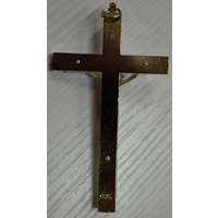 Wall Crucifix Metal Corpus, Luminous Metal Backed Cross, Made In Italy 110 x 65mm