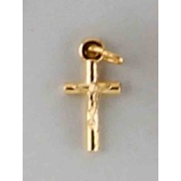 Crucifix, 15mm Metal Cross & Corpus, Gold Tone Pendant, Quality Made in Italy