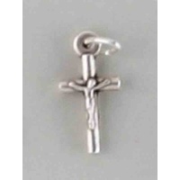 Crucifix, 15mm Metal Cross & Corpus, Silver Tone Pendant, Quality Made in Italy